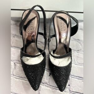 Valenti Franco Womens Moya-1 Black Slingbacks Black Size 7 Brand New in Box